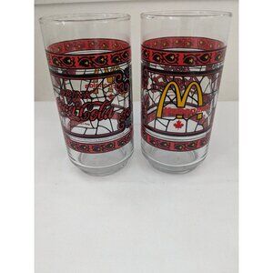 Vintage 1970s Coca Cola McDonalds Glass Tumblers